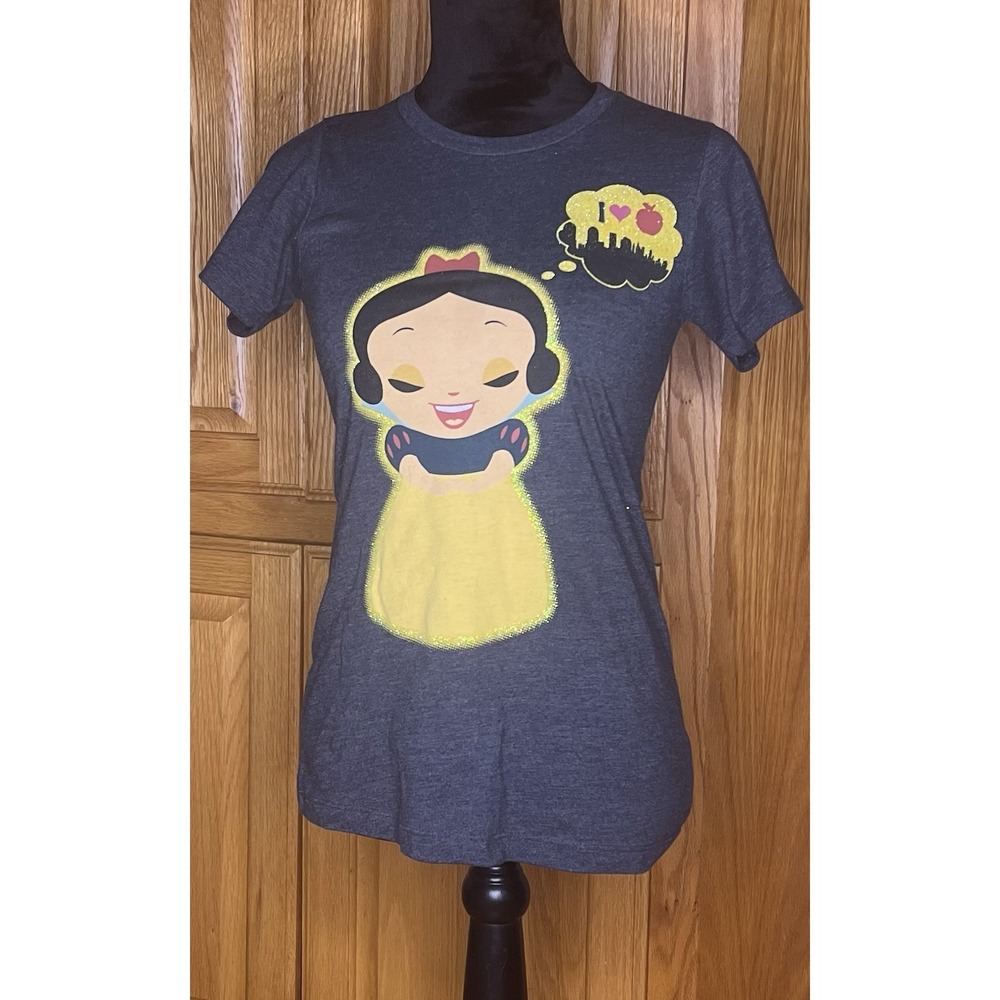 Disney Store Kidada Snow White "I h a" Tee Shirt Dark Gray Small Juniors Slim